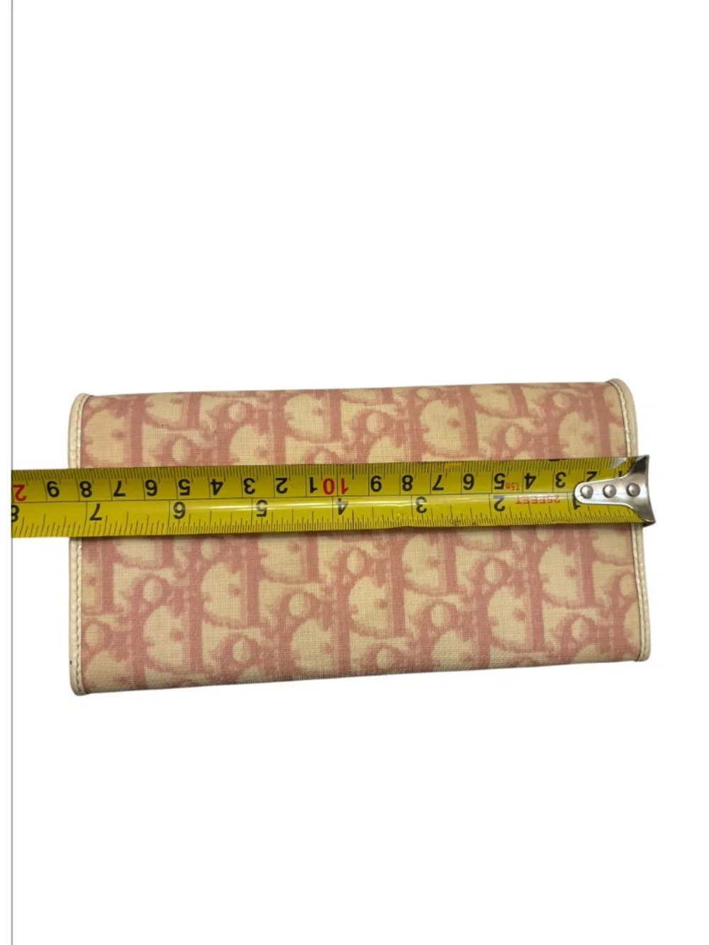 Dior Christian Dior pink and white/cream trotter wallet